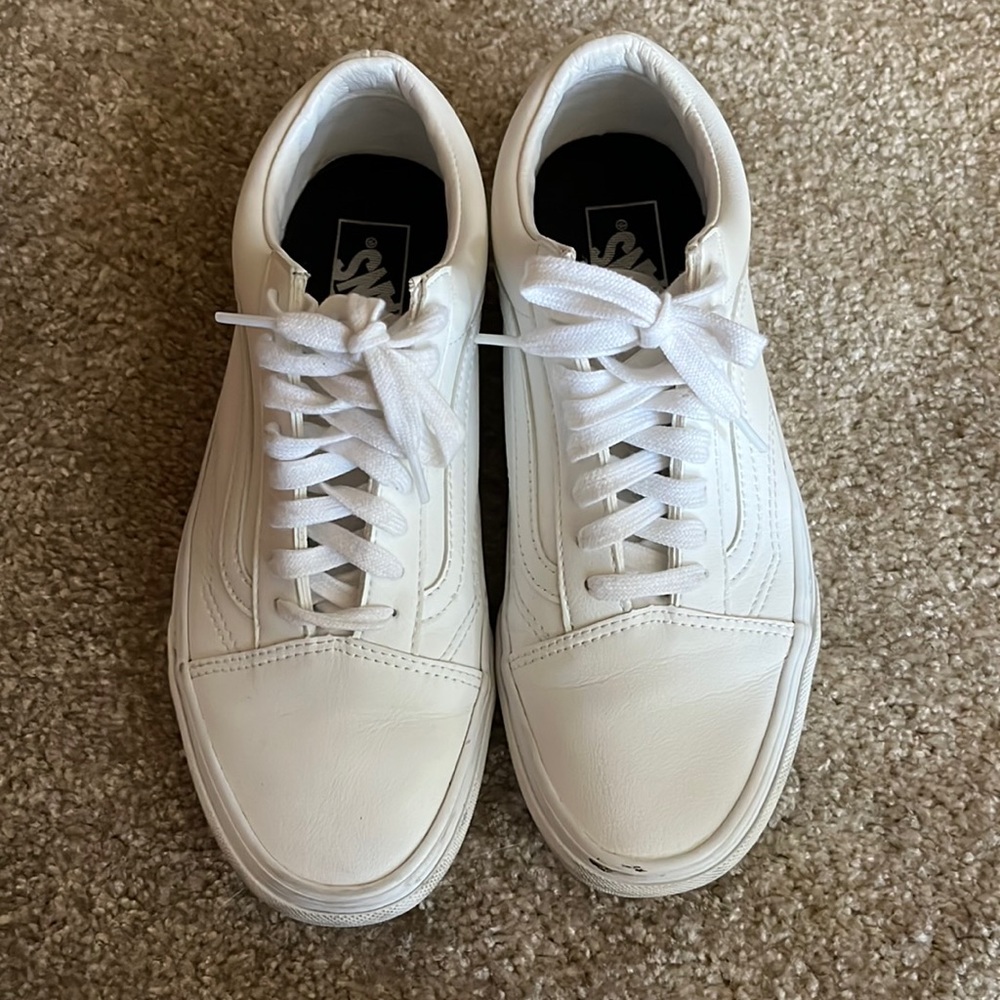 White leather Vans